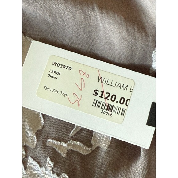 ASTR The Label Women's NWT Tara Silk Top Size L Silver Sheer $120 - Picture 4 of 5